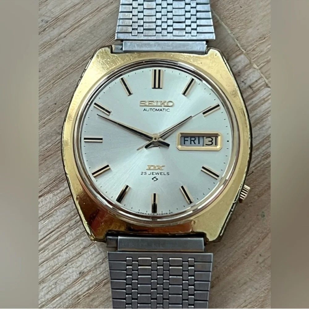 Seiko DX Automatic 25 Jewels Super Rare Vintage Men's Watch Gold Plated Case